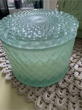 Candle Seafoam Glass Jar with Lid